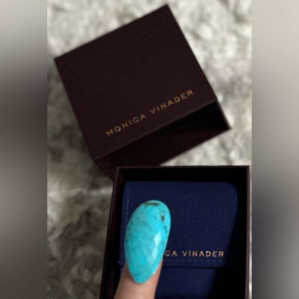Monica Vinader Nura Turquoise Ring 18K Gold Vermeil NWT 4.5 NWT